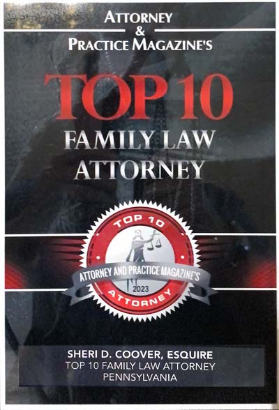 Attorney & Practice Magazine's Top 10 Family Law Attorney Pennsylvania 2023, Sheri D. Coover, Esquire